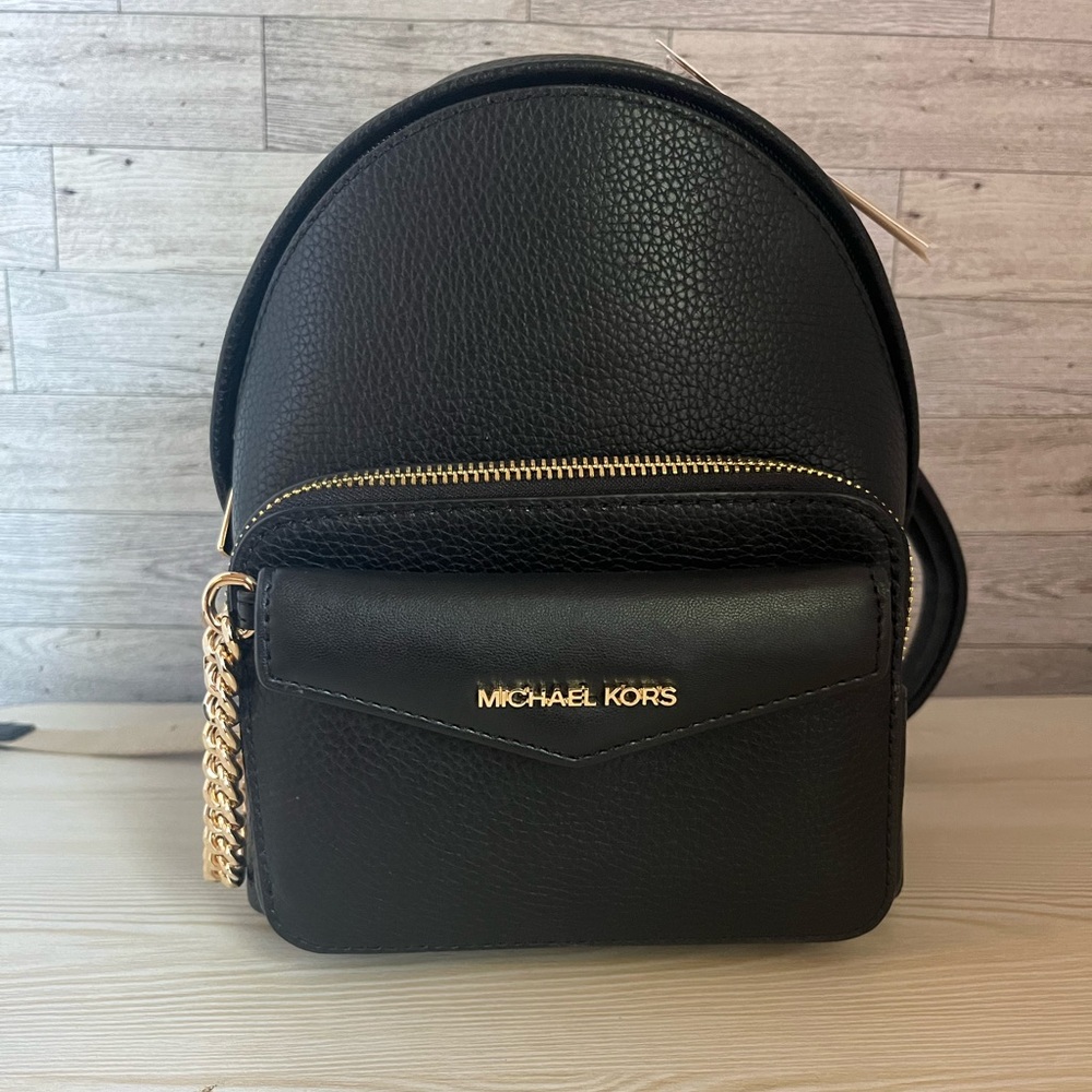 Michael Kors Black Mini Backpack with Gold Hardware - Picture 3 of 9